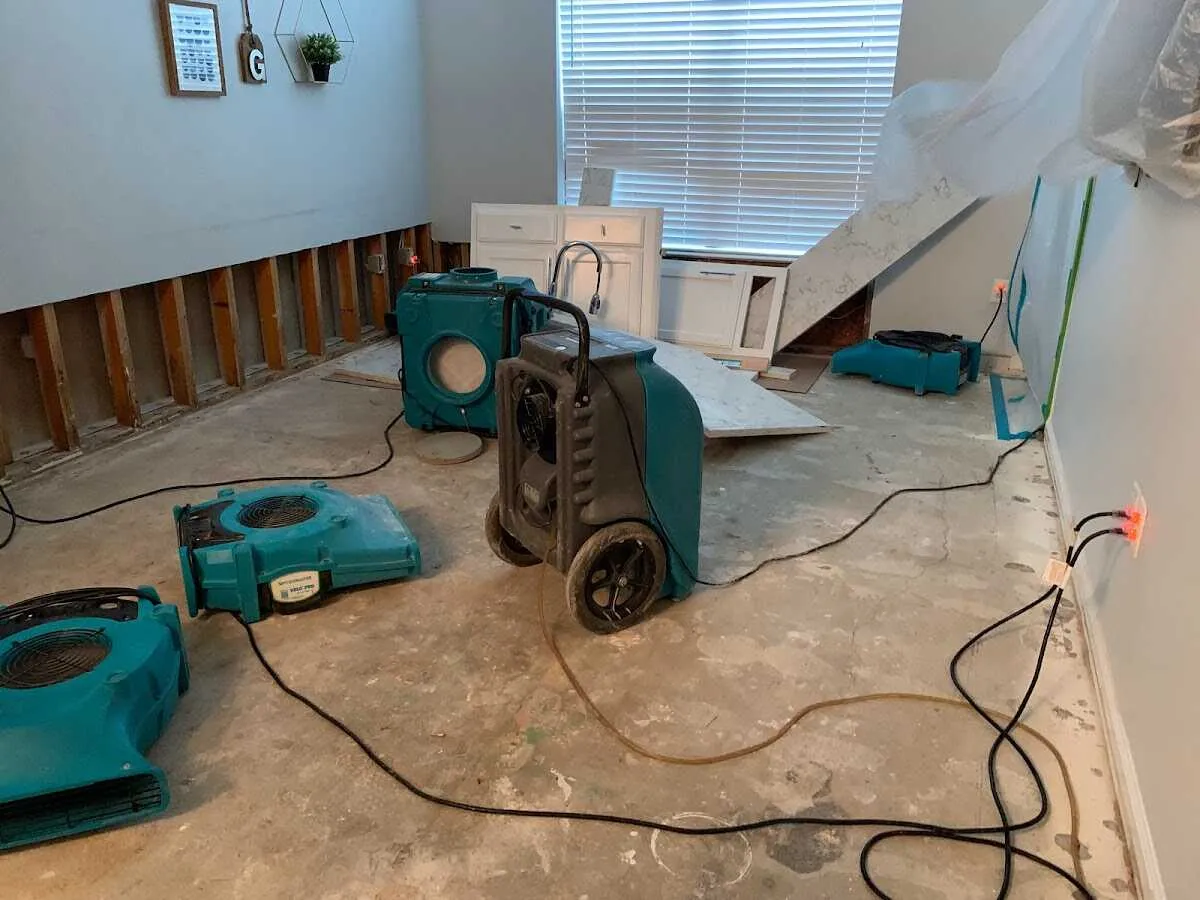 Dehumidifier in flood-cut room for Water Extraction & Removal in Midland Park